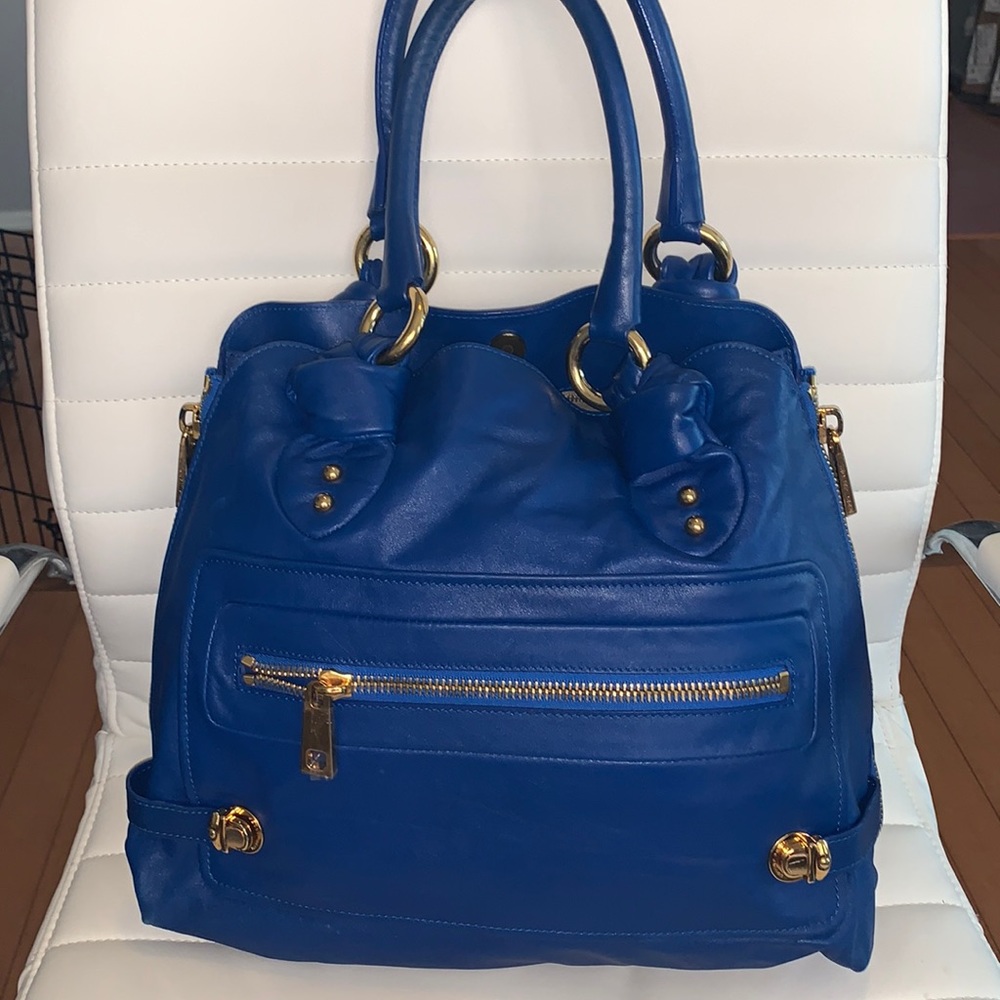 MARC JACOBS ROYAL BLUE LEATHER SATCHEL